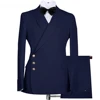 New Arrival Solid Men Suits Two Piece Chic Peak Lapel Side Single Breasted Clothing Formal Office Smart Casual Costume Homme 2