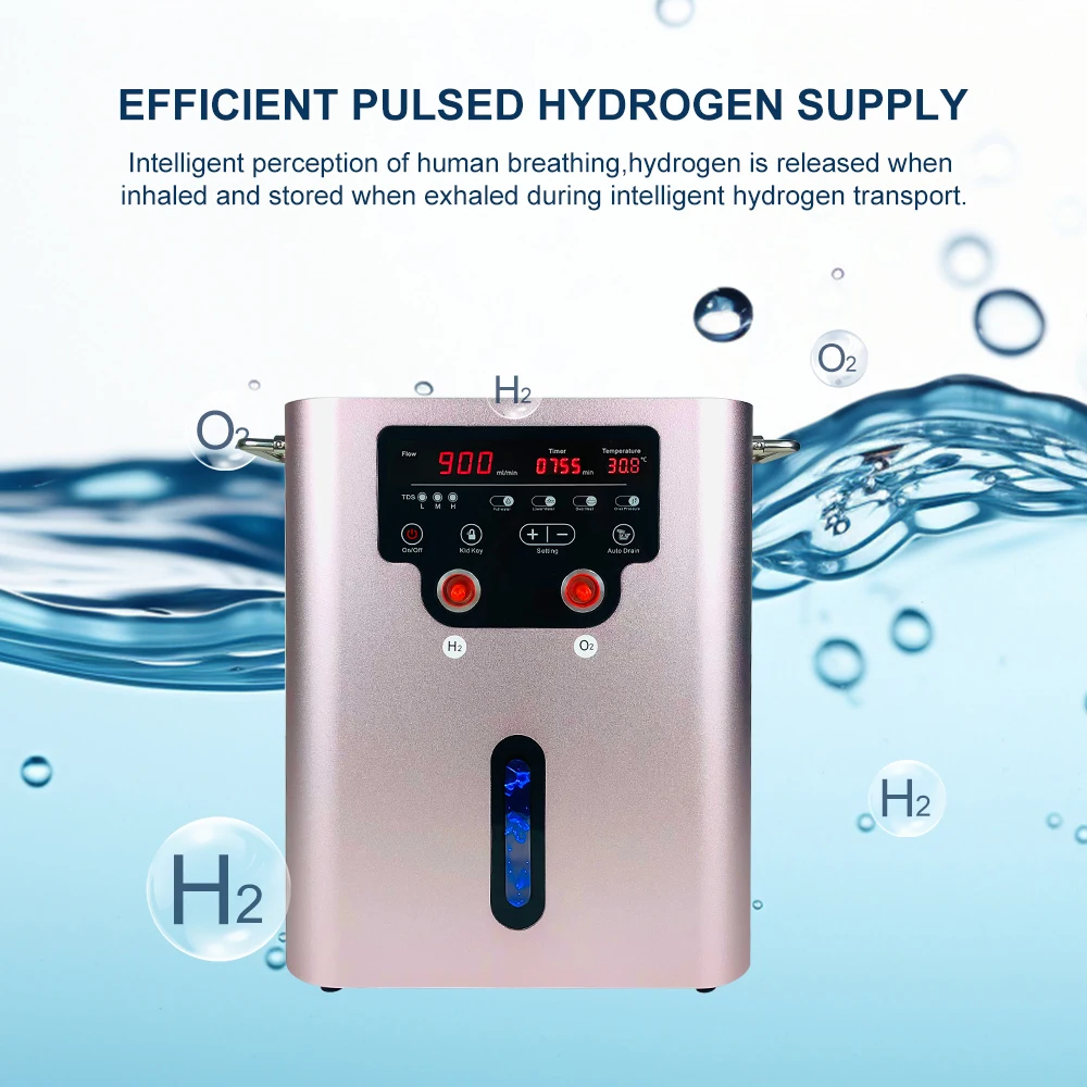 Suyzeko Hydrogen Inhalation Machine 900ML Hydrogen Generator Water Ionizer H2 Inhaler Therapy High-Purity OxyHydrogen Home Care 4