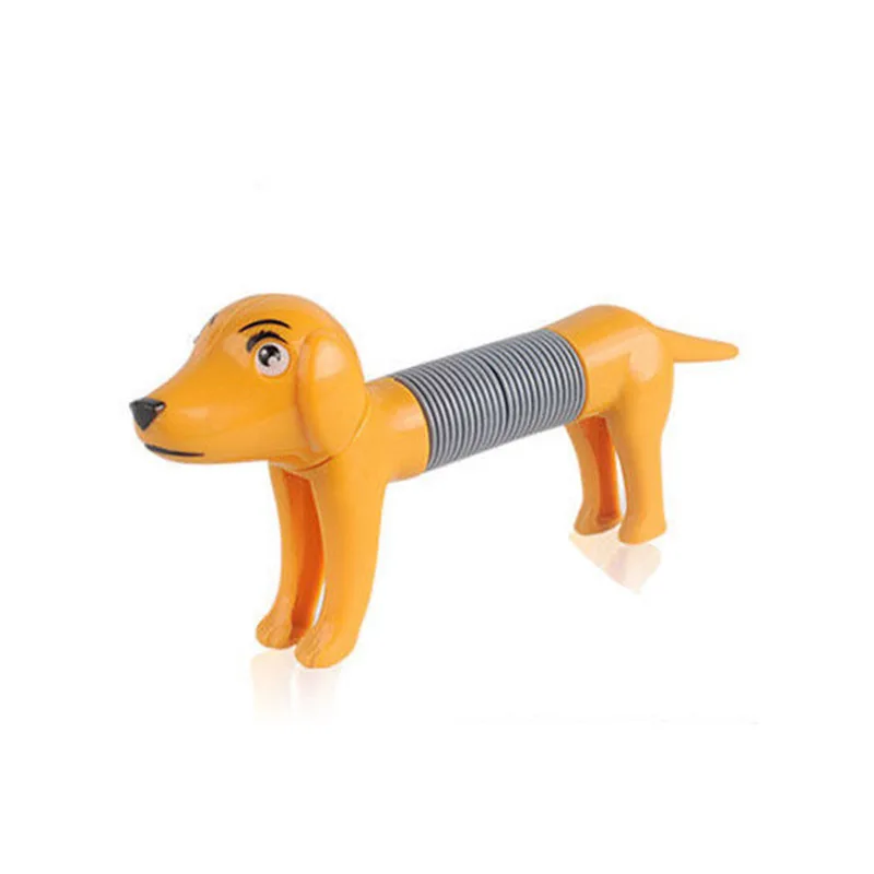 Spring top dog toy