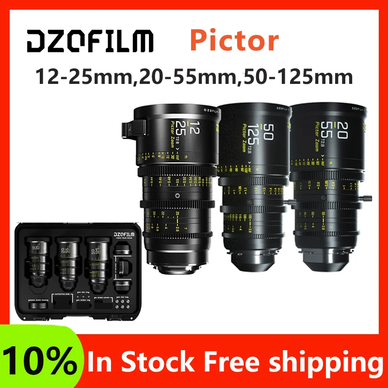 Dzofilm Pictor T2.8 Super35 Parfocale Zoom Cine Lens 12-25Mm 22-55Mm 50-125Mm Kit Con Custodia Rigida Per Arri Pl E Canon Ef Mount