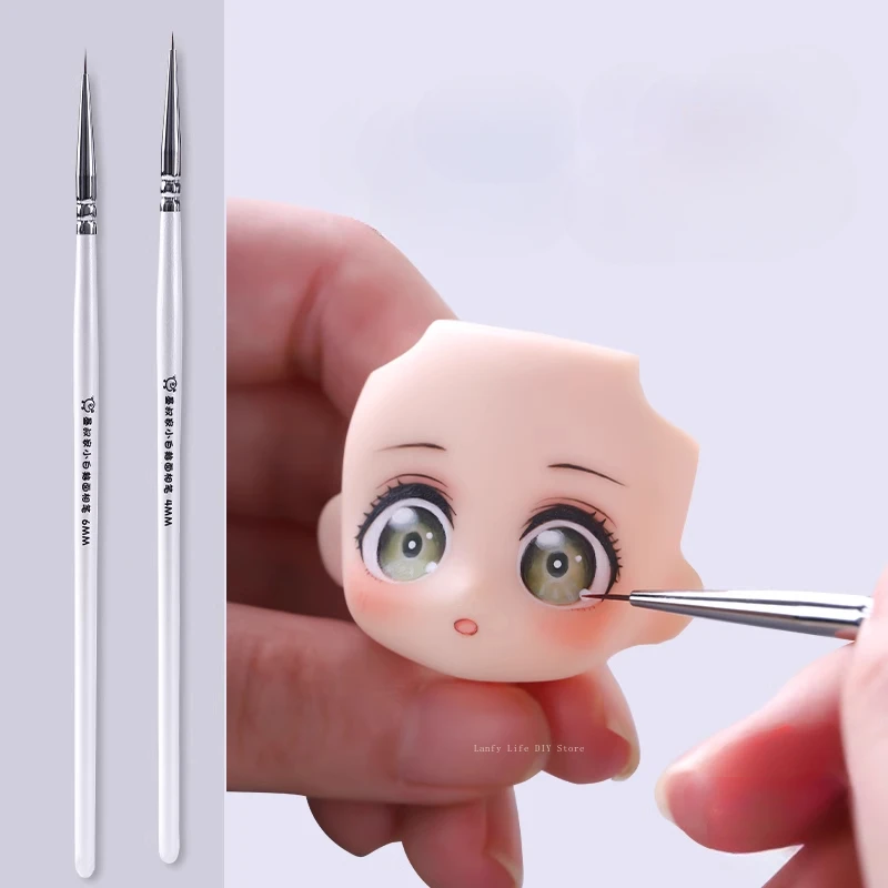 Extreme Fine Line Pen Ultra Light Clay Bjd Doll Drawing Face Brush 2pcs Set DIY Figure Eye Painting Brush Polymer Clay Tool
