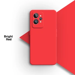 Enhanced Product Title: Vibrant Candy Color Silicone Phone Case with Camera Protection for Realme GT2 Pro (Bright Red)