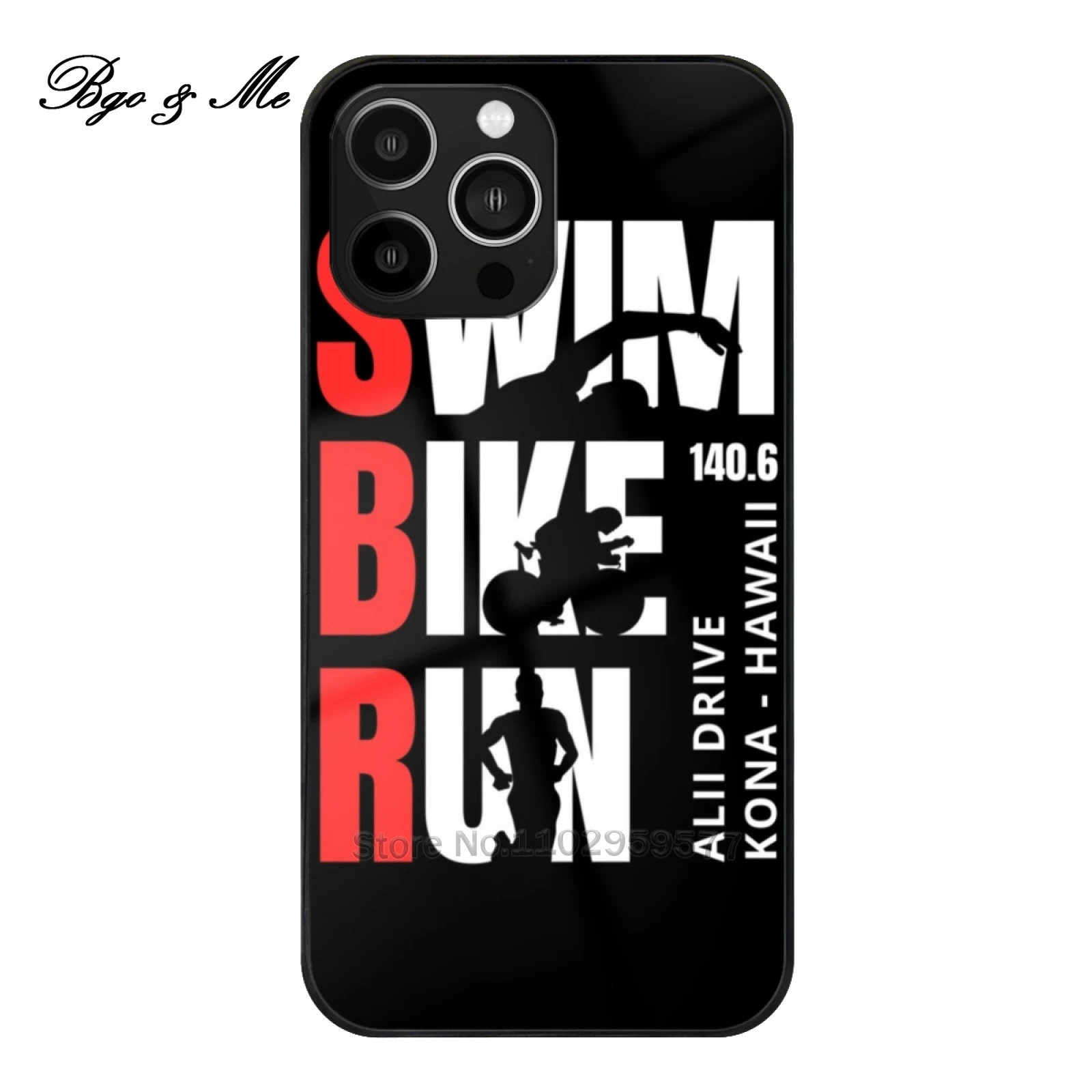 

Triathlon Tempered Glass Tpu Phone Case For Iphone 15 14 13 12 Pro Max Cover Triathlon Swim Bike Run Soft