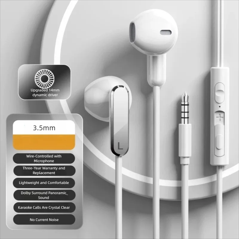 USB Type C HiFi Bass Stereo Wired Earphones with Volume Control