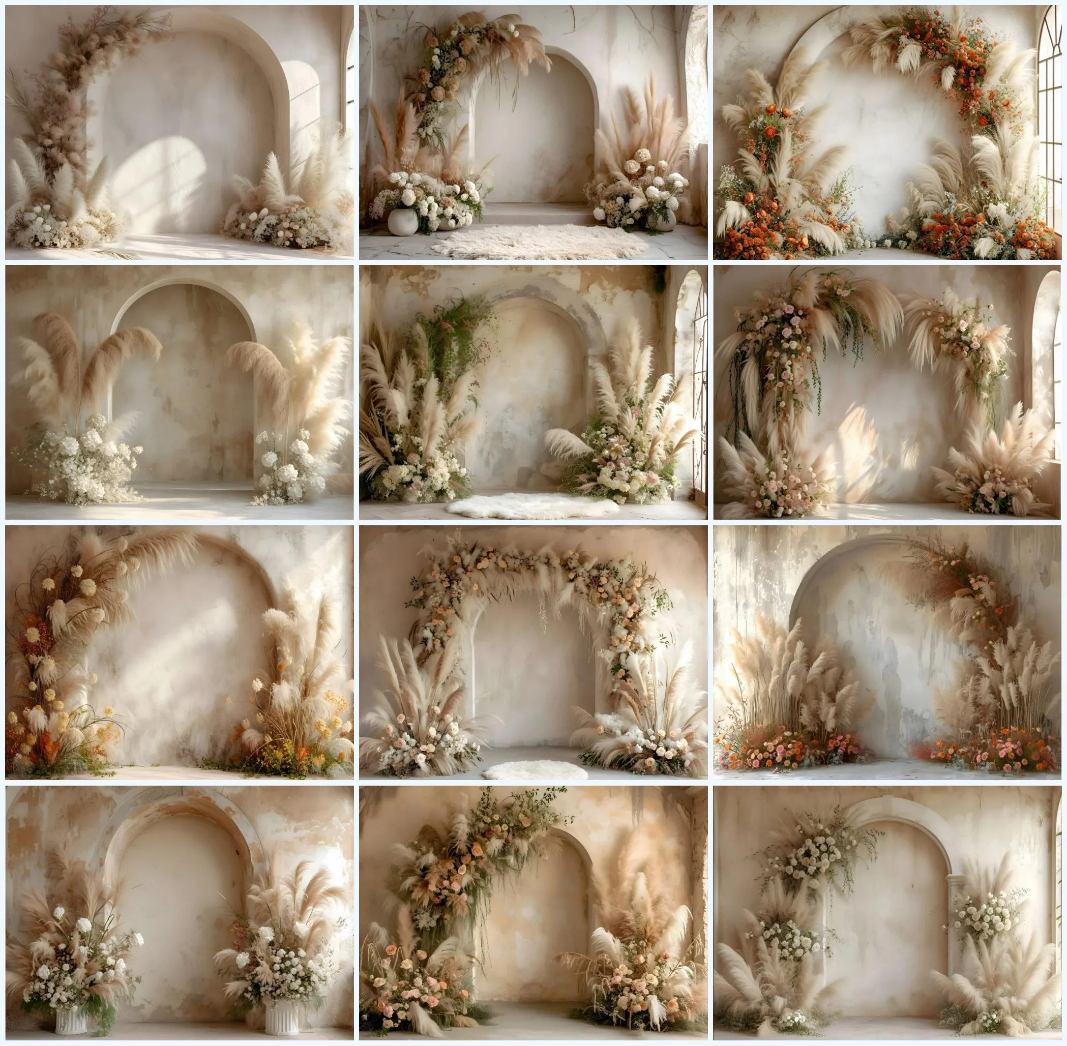 

Mehofond Photography Background Boho Pampas Grass Wedding Maternity Professional Photo Backdrop Photo Studio Photocall Props