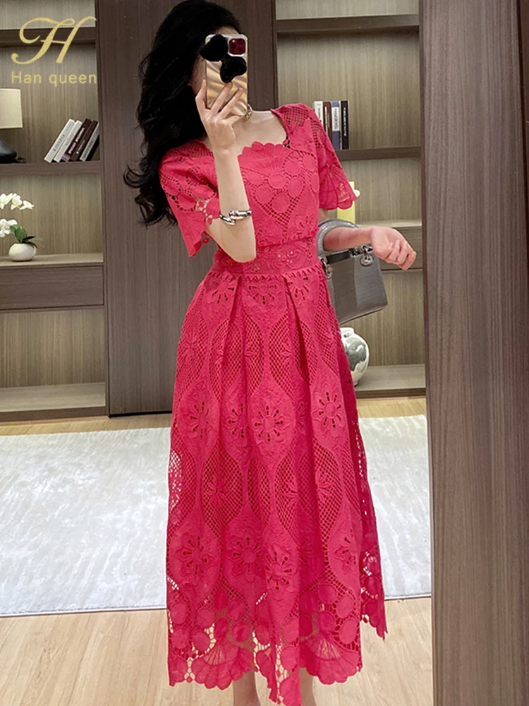 H Han Queen Summer Flower Embroidery Floral Crochet Hollow Out Lace ...