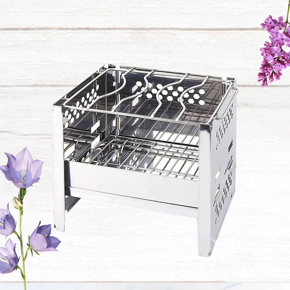 

Wood Burning Camp Stoves Folding Stainless Steel Backpacking Stove Durable Grill for Backpacking Hiking Camping Cooking