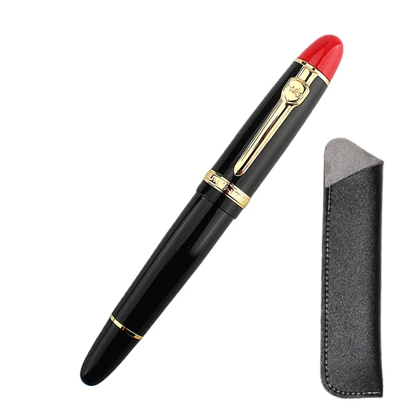 Luxury Quality Jinhao Metal Red Colour Fountain Pen Financial Office Student School Stationery Supplies Ink Pens