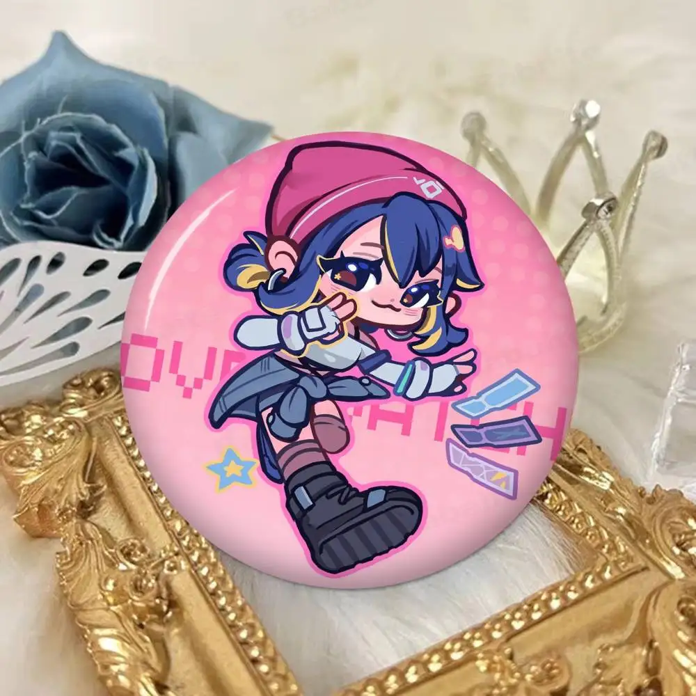 Overwatch Slogan Round Button Pins – Creative Brooches for Backpacks & Clothes, Fashion Cartoon Jewelry Gifts