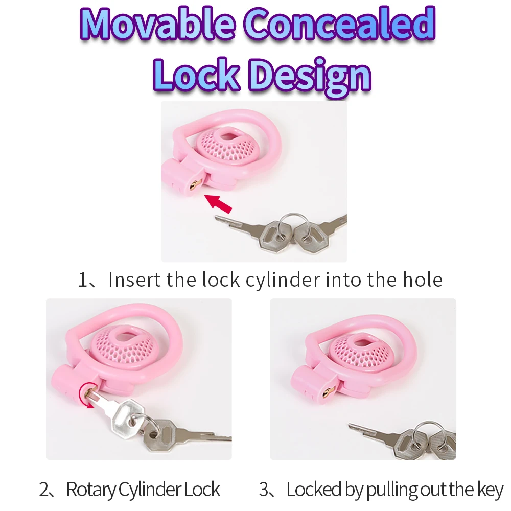 Small Chastity Cage Extreme Invisible Cock Cage Cation Negative Lock Fidelity Micro Chastity Bdsm Lockable Sex Toy 4rings
