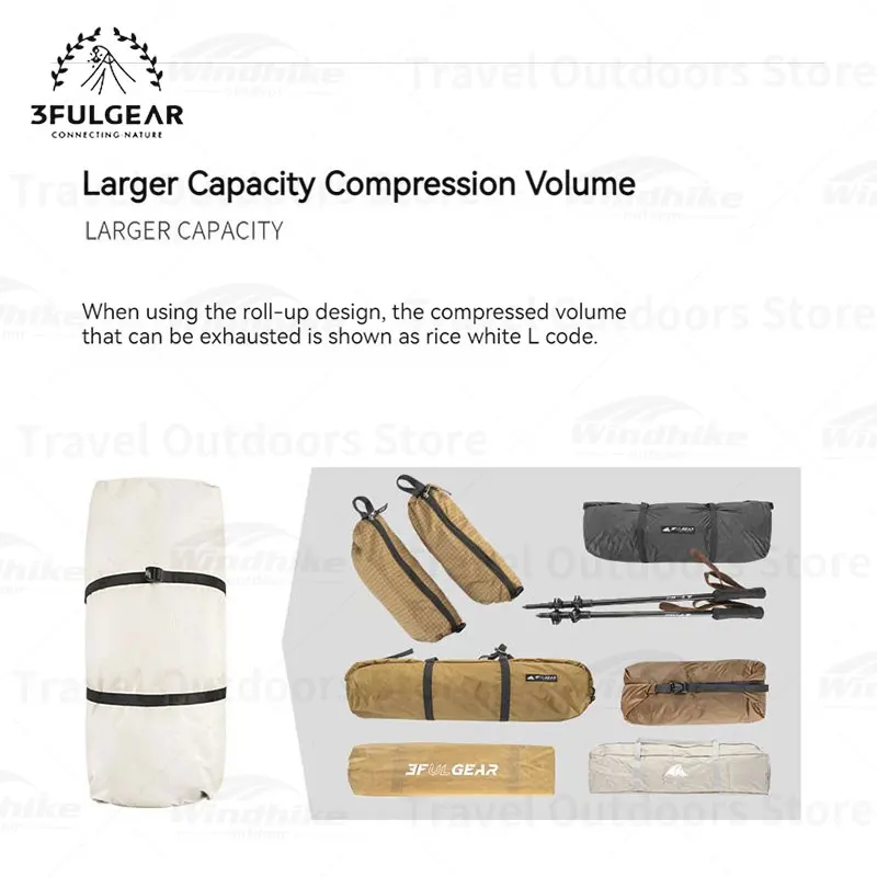 3F UL GEAR Camping Picnic Storage Bag 35L/50L/73L Travel Shoulder Bag Fishing Storage 210D Oxford Waterproof