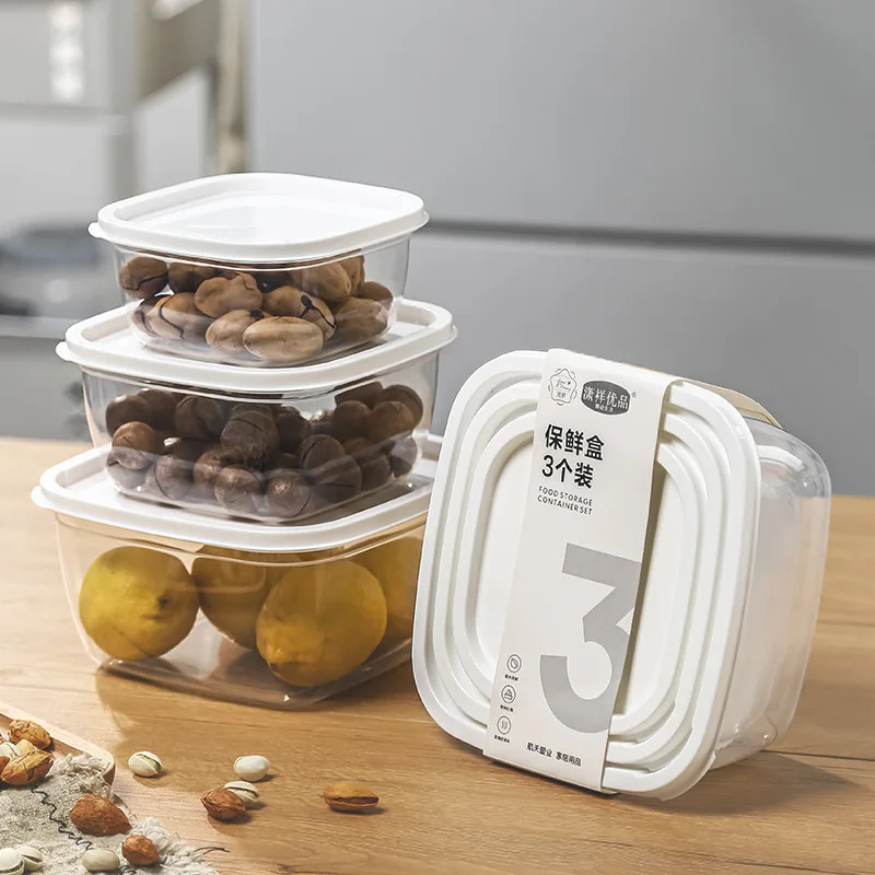 

3Pcs/Set Refrigerator Storage Box Fridge Organizer Fresh Vegetable Fruit Boxes Sealed Fresh-Keeping Box Food Storage Container