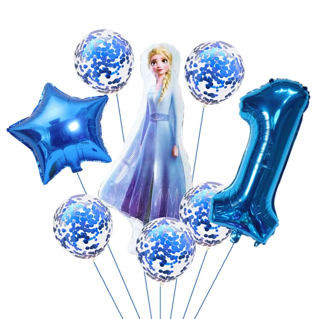 1 Juego de globos de aluminio de Disney Frozen Elsa Olaf para cumpleaños de  niña