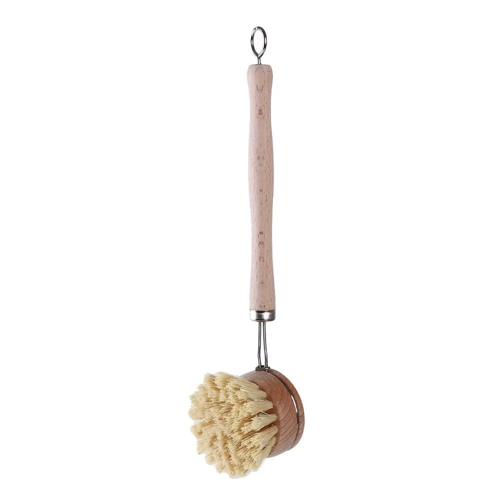 Brosse de nettoyage à manche en bois de hêtre, outil de nettoyage de  cuisine, de ménage, de vaisselle, à Long manche - AliExpress