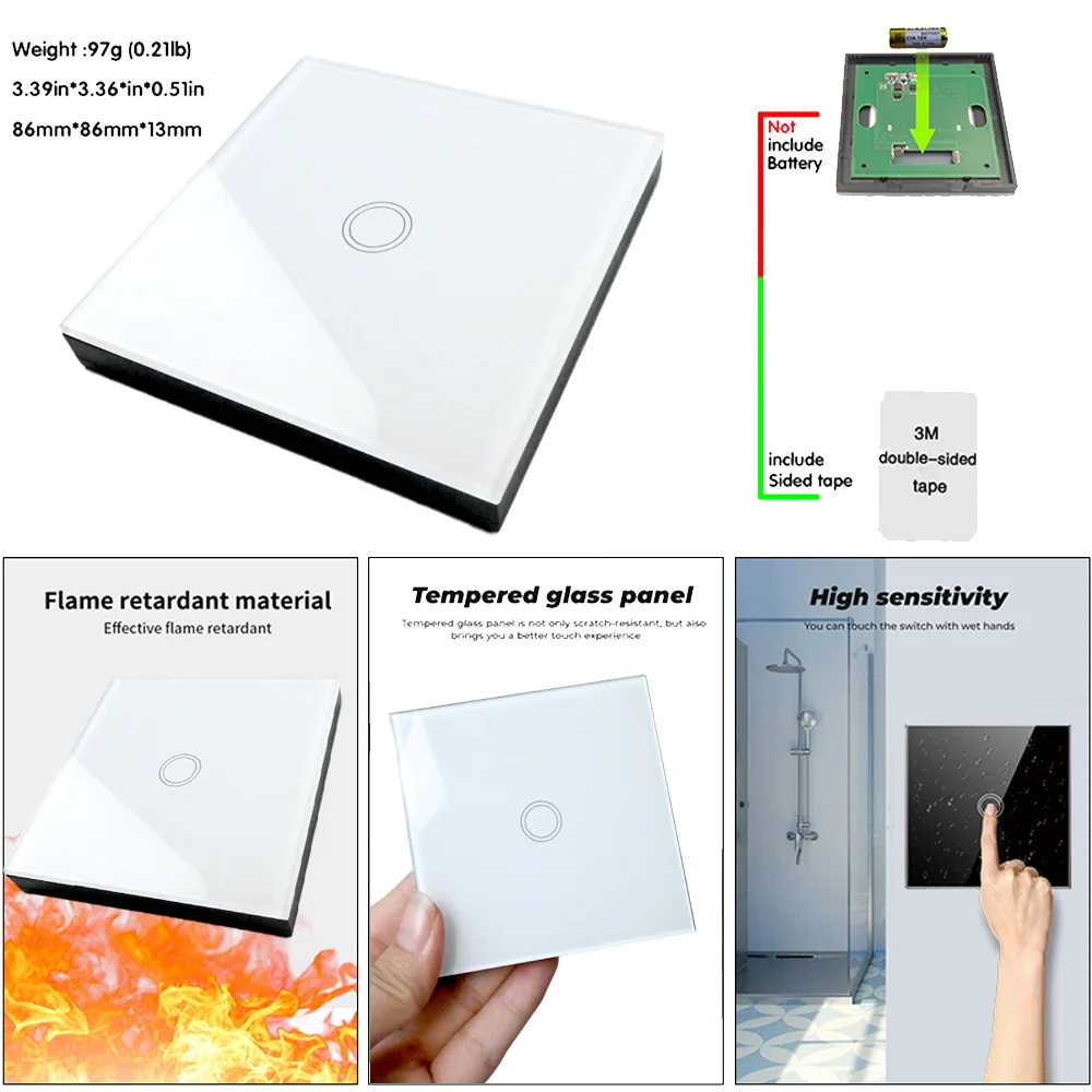 Description Picture 5 of itemCENFAYA 433mhz RF Smart Light Switch Relay Receiver Module 110V 220V 230V Wireless Glass Touch Wall Panel Remote Control fr Lamp