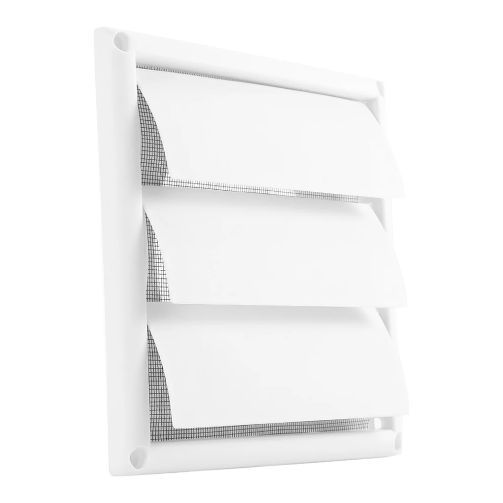 Air Vent Grille 6inch Ventilation Cover Plastic Wall Grilles Duct 200x200x40mm Heating Cooling Vents with 3 Flaps TO000093