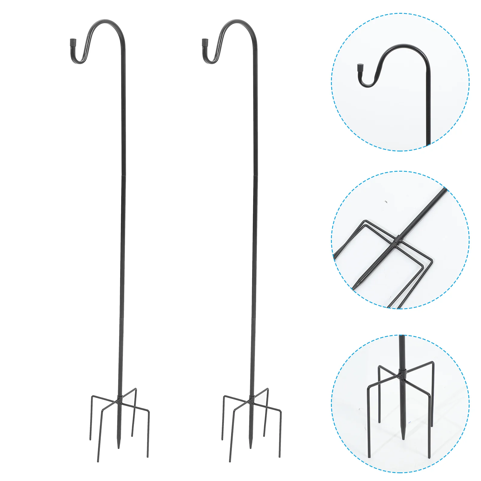 2 Pcs Shepherd Hook Small Shepherds Wood Pile Iron for Plant Stand Hangers Outdoor