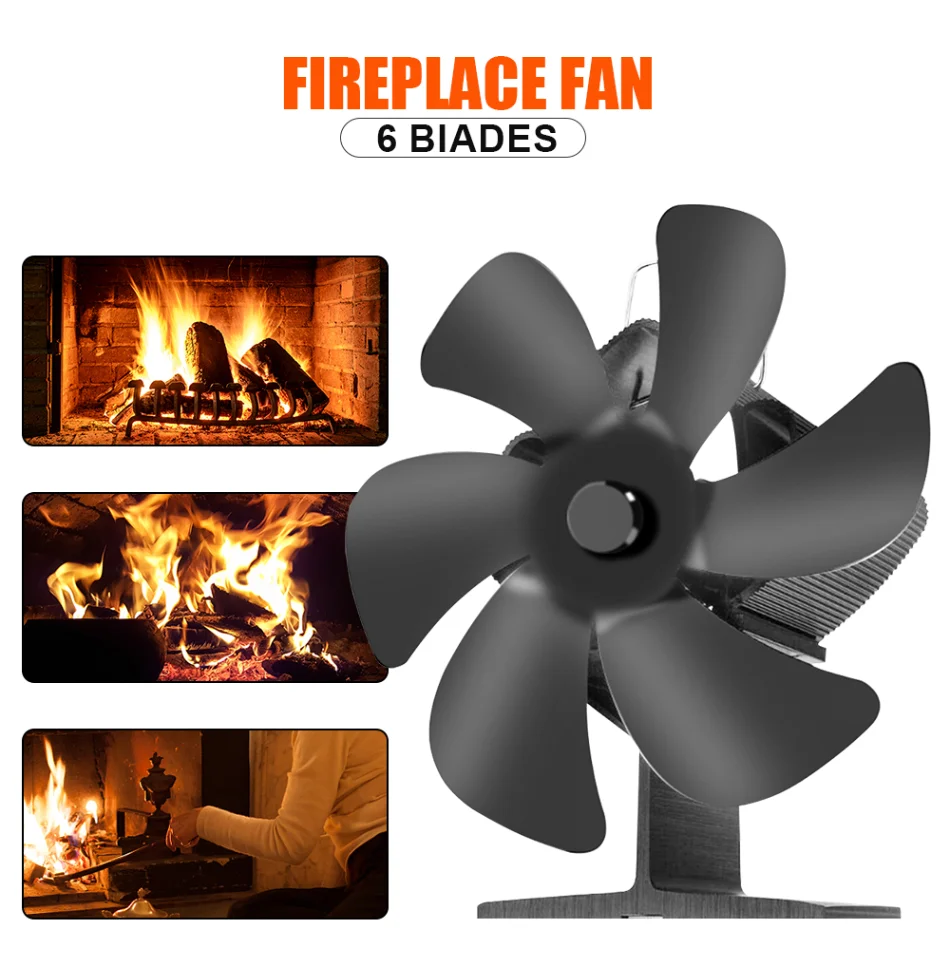 Indoor Wood Burning Fireplace Chimney 4 Blades Ecofan Magnetic Flue Pellet  Stove Fan Home Heater - China Fan, Wood Buring Stove Fan