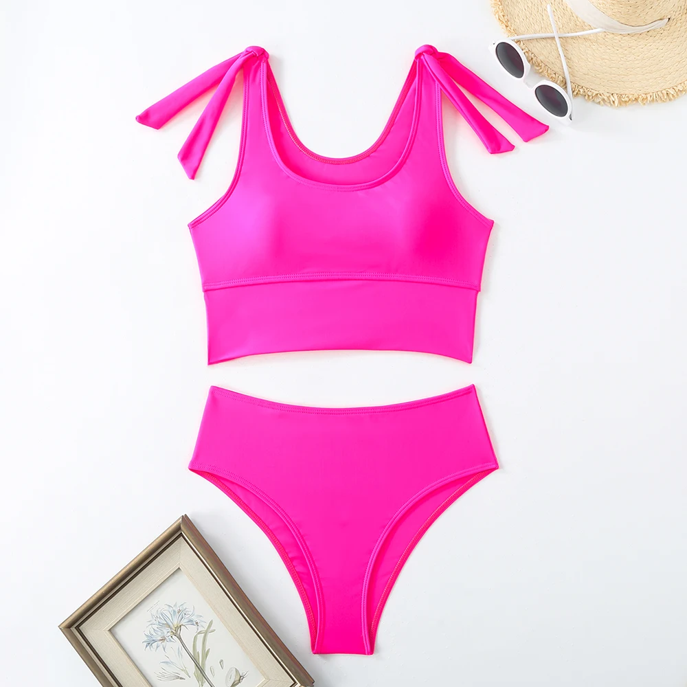 Two Piece String Bikini Hollow Out High Waist Swimwear Female Swimsuit Women Bathers Bathing Swimming Suit Beachwear
