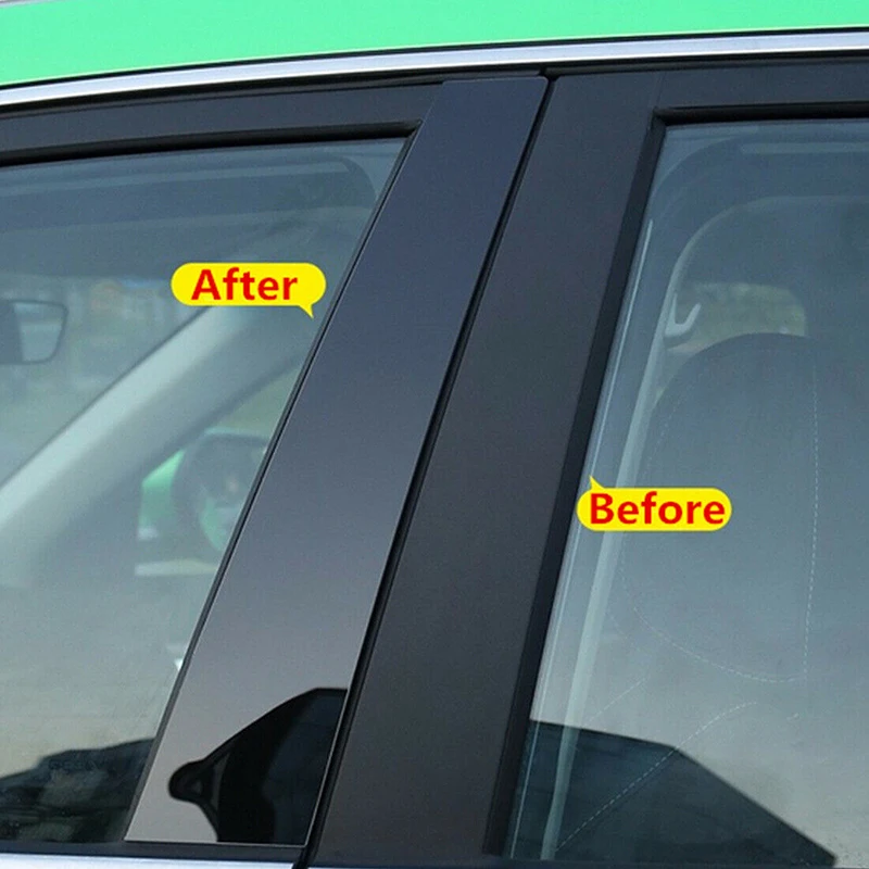 6Pcs Car Window Pillar Posts Door Trims Cover Stickers Glossy Black Accessories for Hyundai Elantra/Avante car stickers car window stickers car door moulding trim window door cover trim car window trim stickers car window trim