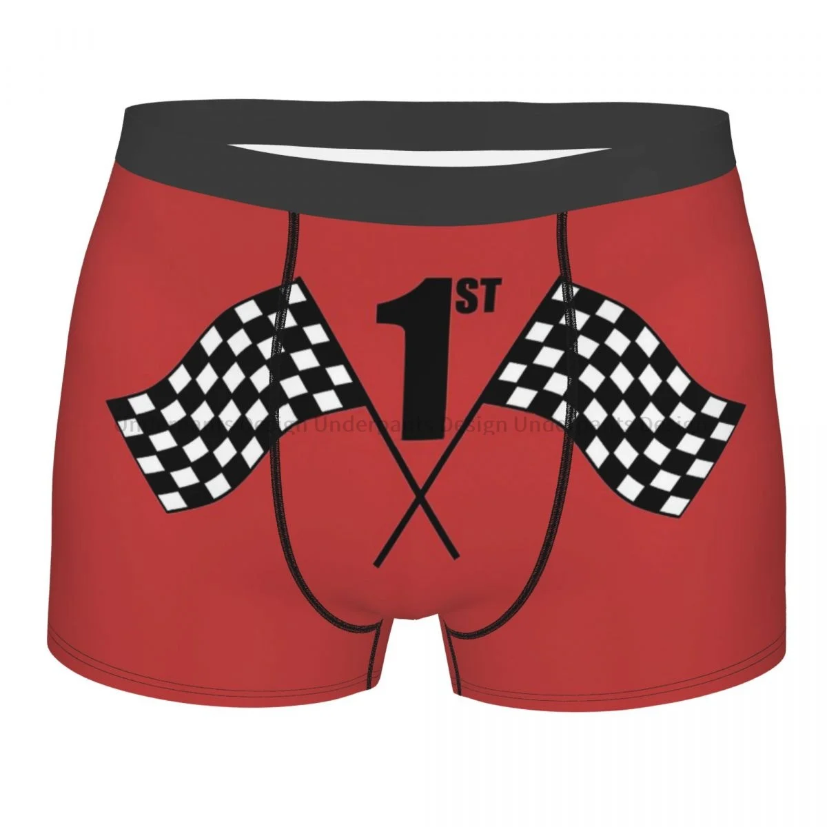 

Racing Checkered Flags 1st Place Underpants Breathbale Panties Men's Underwear Sexy Shorts Boxer Briefs