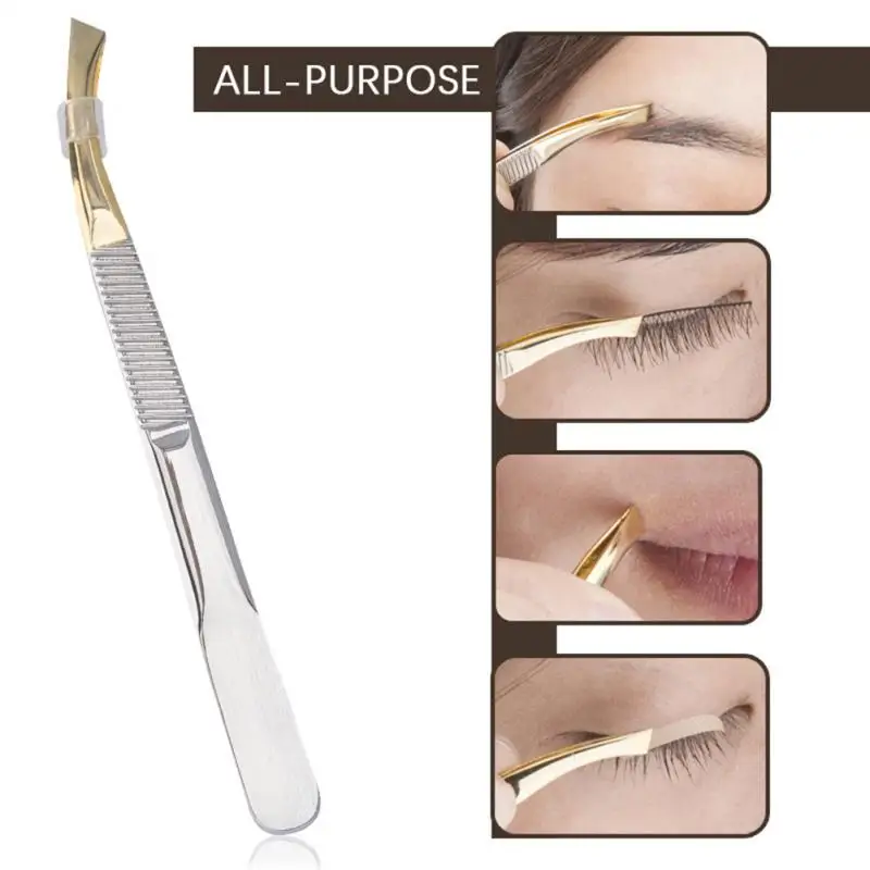 Eyebrow Trimming Clip Eyebrow Pliers Tool Eyebrow Clip Stainless Steel Clip Eyelash Double Eyelid Tweezers Slant Makeup Tool 5