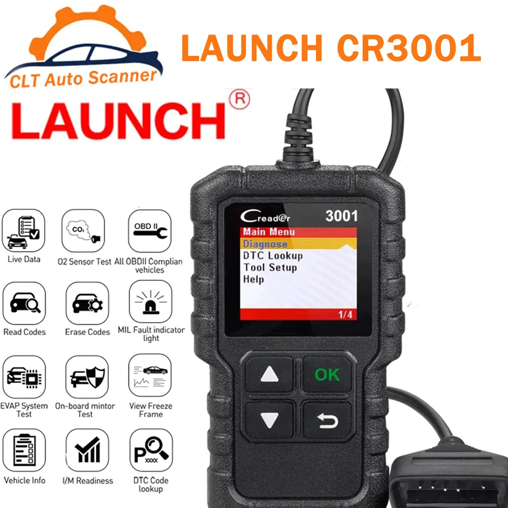 Avvia X431 Cr3001 Scanner Obd2 Engine Scan Obd 2 Scan Tool Supporta La Funzione Completa Obdii/Eobd Verifica L'Aggiornamento Gratuito Del Motore Pk El