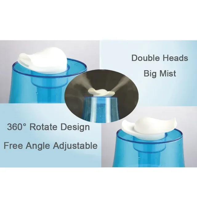 3000ML Ultrasonic Air Humidifier Double Sprayers for Home Office Baby Room Big Mist Volume Fog Mist Maker Essential Oil Diffuser 2