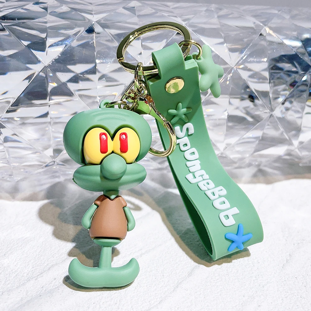 New Kawaii Cartoon SquarePants Keychain Cute Star Squidward