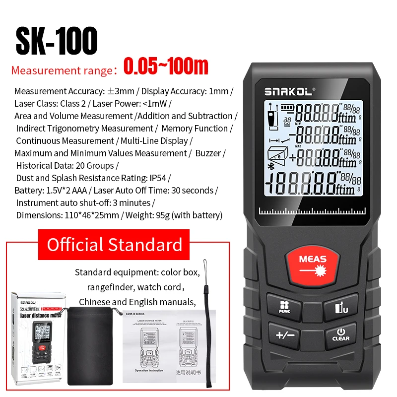 Professional Digital Laser Distance Meter and Rangefinder Tool
