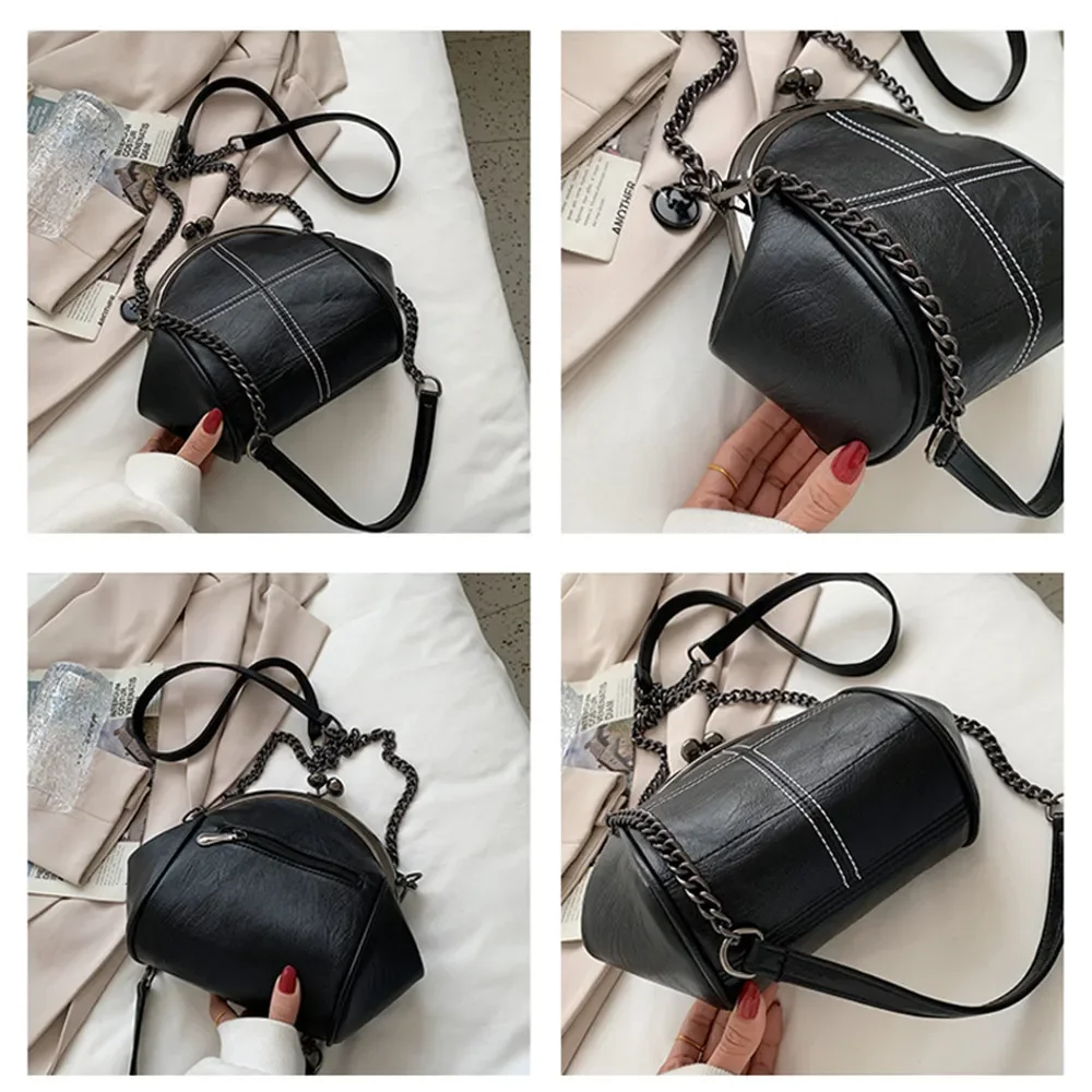 Chain Design Ladies Shoulder Bag PU Leather Women Messenger Bags Solid Color Designer Women's Wallet crossbody bag women handbags leather shoulder bag pu crossbody bag