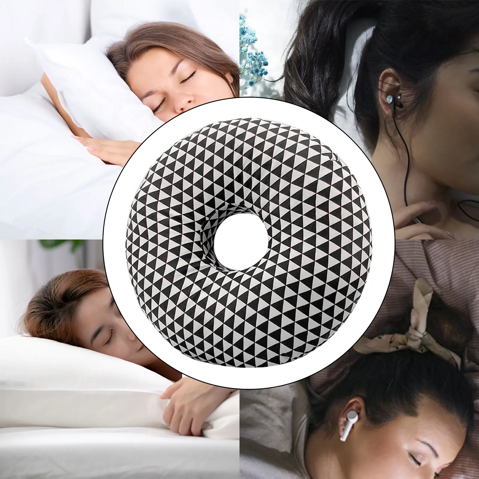 Ear Piercing Pillow Protector Neck Head Support For Relaxation Side Sleepers neck pillow