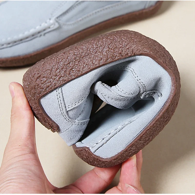 BEYARNE Women Boat Shoes Suede Leather Slip on Square Toe Ladies Casual Flats Tassel Knot Breathable Shoes For Women Summer New
