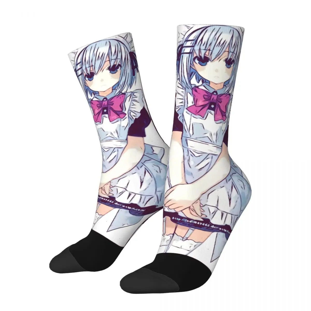 

Funny Sock for Men Origami Tobiichi Sketch Classic Harajuku Date A Live Shido Itsuka Manga Seamless Pattern Printed Crew Sock