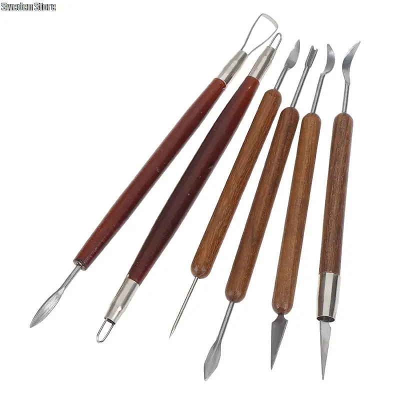 2022 6pcs/set Pottery Ceramics Tools Polymer Clay Modeling Tools Wax