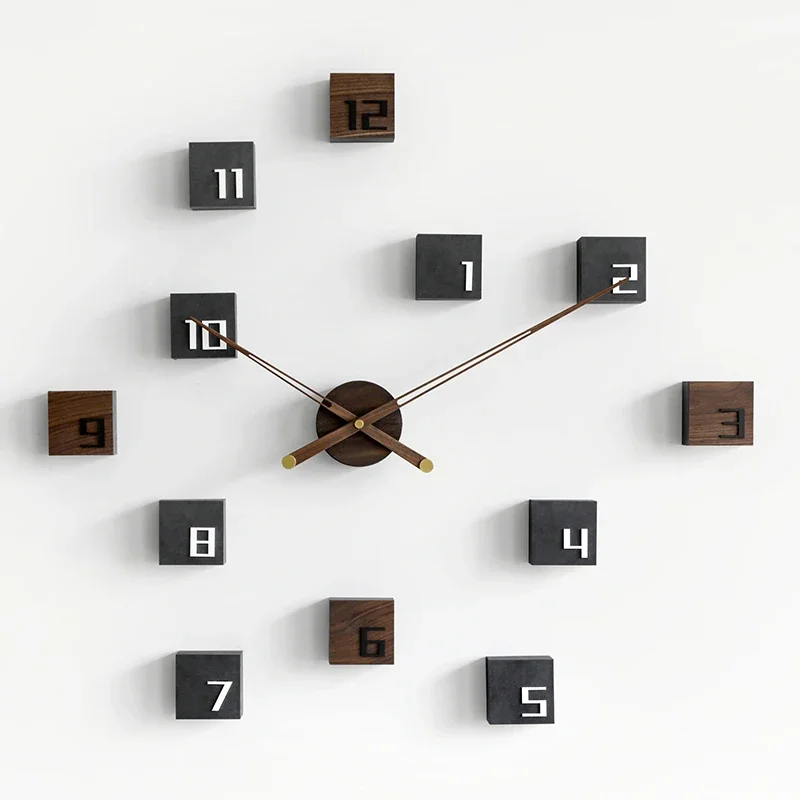 Diy Wall Clock Wood Silent Self Adhesive Wall Clock C  