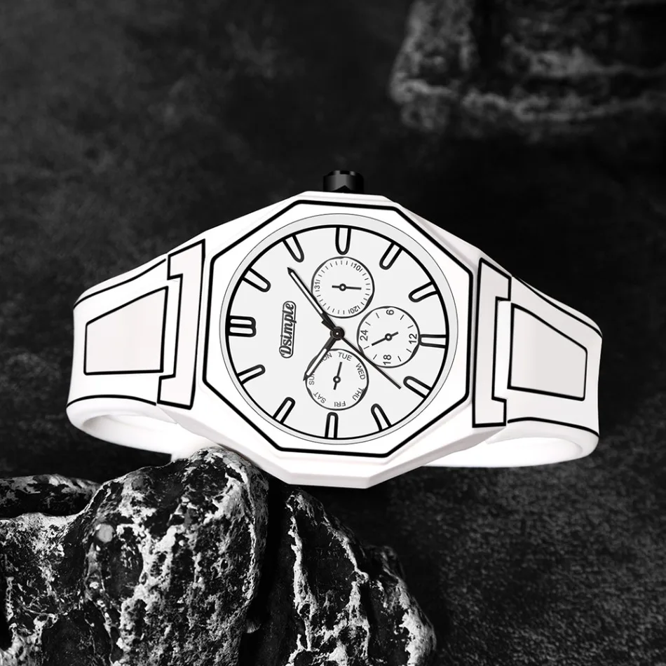 Elegante Herren-Quarzuhr – Silikonarmband, Analoganzeige, Weihnachts- und Halloween-Geschenk, kreative Armbanduhr, Herren-Geschenk – Detail 10
