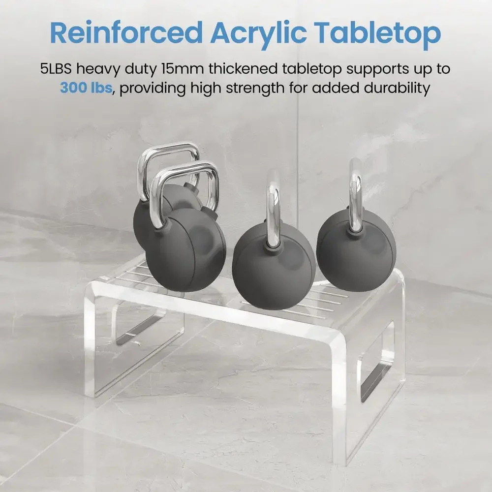 7" Acrylic Toilet Stool Optimal Bowel Movement 15mm Thickness 300LBS Capacity Non-Slip Bathroom Stool Child-Friendly Step Stool 3