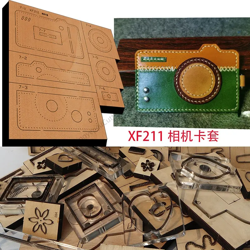 

New Japan Steel Blade Wooden Die Camera shape card pack Wallet Leather Craft Punch Hand Tool Cut Knife Mould XF211