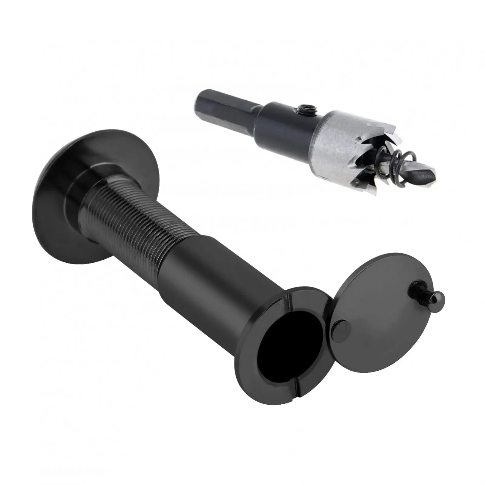 Door Peephole 16mm/0.63inch 220 Degree Door Viewer Peephole Drill Bit Set for 1.57inch to 2.36inch Door Thickness with Rotating Privacy Cover