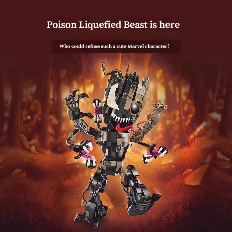 

67008 аниме Venom Groot строительные блоки фигурки для мальчиков собранные игрушки собирают украшения-игрушка для детей Рождественский подарок