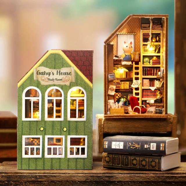 Case Wooden Miniature Doll House DIY maiso Handmade Assembly Model Building Kit 3D Puzzle Toy Birthday Gift Dollhouse Miniatures 6