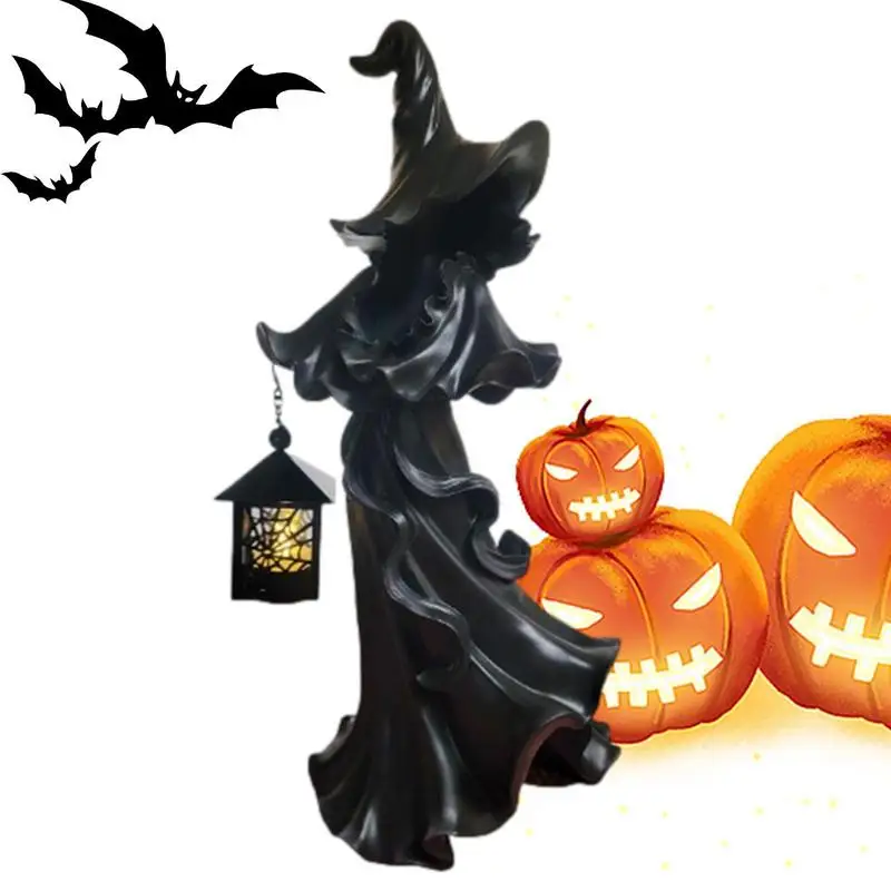 

Cracker Barrel Witch Resin винтажный фонарь Witch, статуя, украшение, Хэллоуин, призрак, статуя, Декор, призрак, статуя