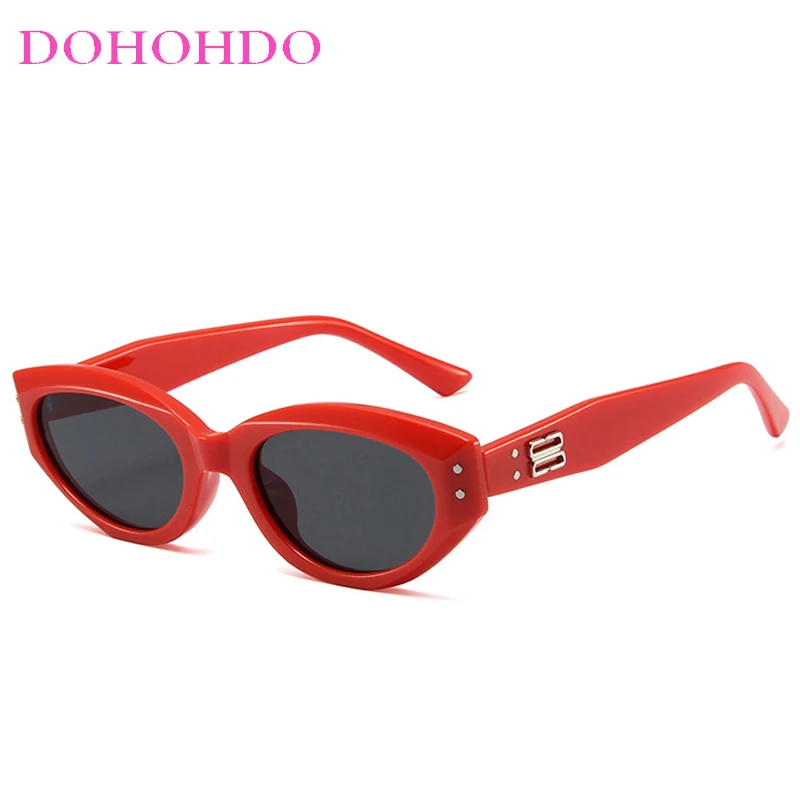 

DOHOHDO New Fashion Polygon Cat Eye Women Luxury Sunglasses Vintage Brand Designer Shades UV400 Men Trending Rivets Sun Glasses