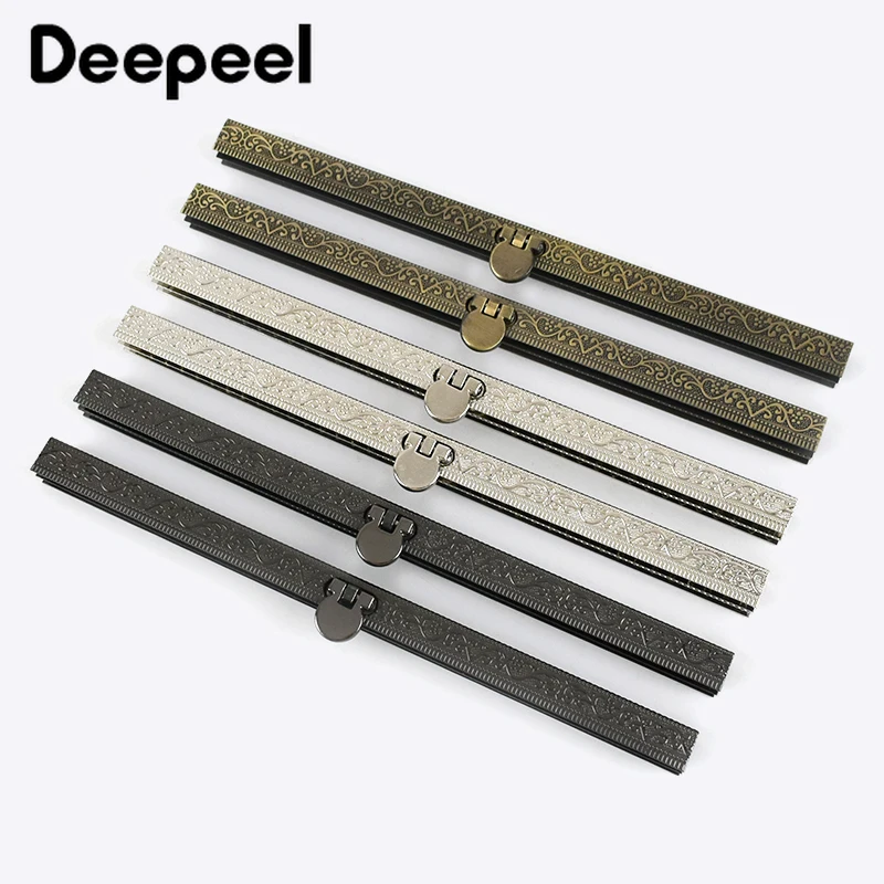 5PCS Deepeel 19cm Metal Embossed Purse Frame Bag Lock Clutch Coin Bags Clasp Sewing Hardware Wallet Accessories HandBag Parts | Багаж и