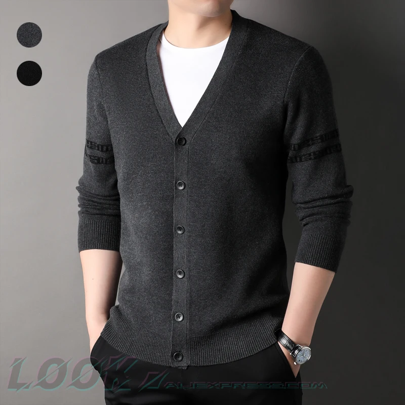 

2023 New Popular Three-Color Striped Men's Cardigan Coat,Trendy Striped Men's Cardigan Coat - Wool Knitwear,Sweater Cardigan