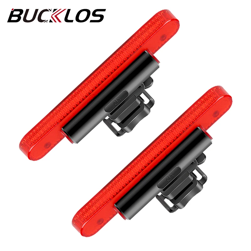 2PC BUCKLOS Bike Tail Light Powerful Bicycle Light Set LED Front Rear
