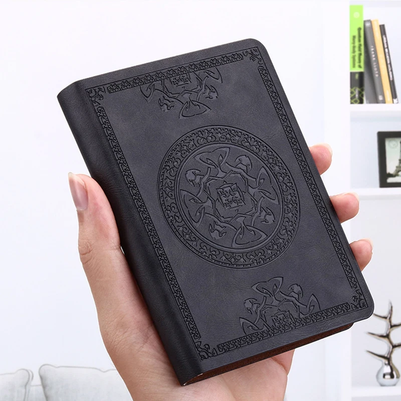 레트로 스타일 포켓 타입 미니 노트북, 인공 PU 가죽 필기장, 휴대용 메모장, 사무실 부기, A6