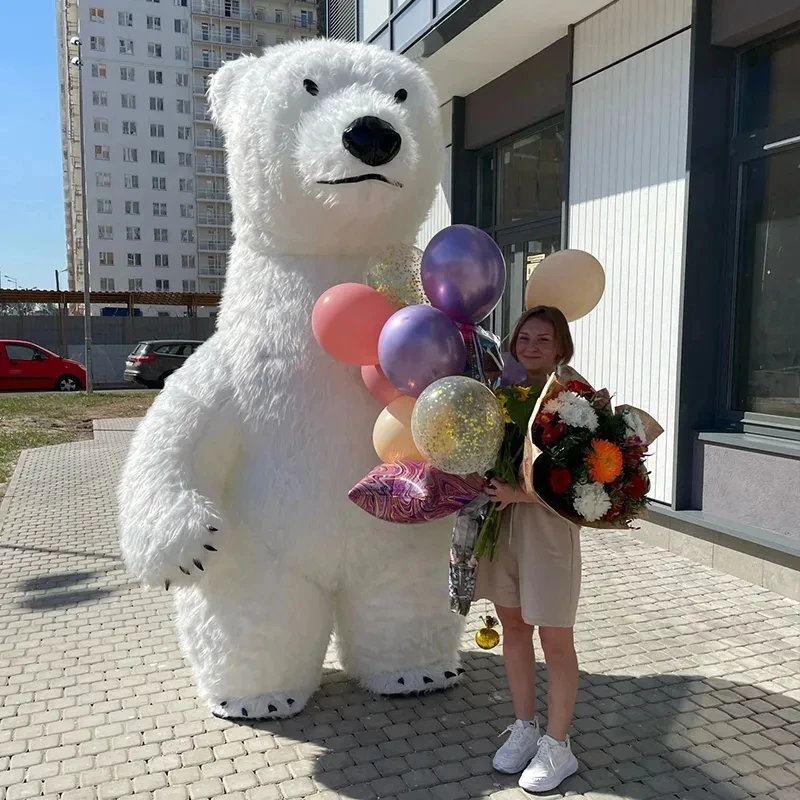 Giant Plush Panda Inflatable Mascot Costume Furry Polar Bear Cosplay Anime Teddy Bear Party Cartoon Doll Performance Dress Props plush toy plush doll mascot costume inflatable accessory