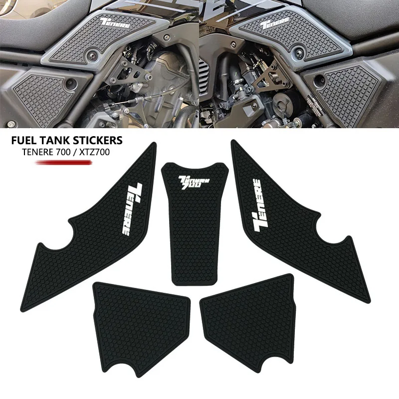 

For YAMAHA Tenere700 Tenere 700 Rally T700 XTZ 690 T 700 Motorcycle Non-slip Side Fuel Tank Stickers waterproof pad stickers